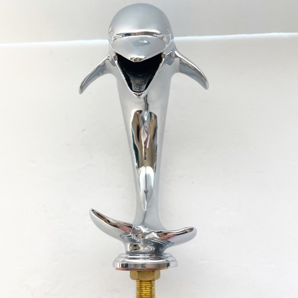 Chrome Dolphin Faucet for 3-Hole Wide Spread Deck Mount Sink READ - Picture 5 of 14